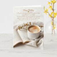 Sentimentale Geburtstagskaffee und Buch
