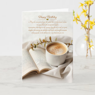 Sentimentale Geburtstagskaffee und Buch Karte