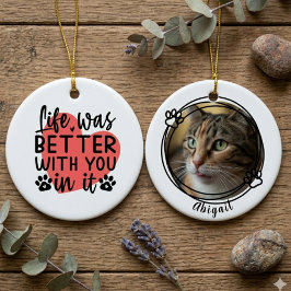 Sentimentales minimalist Katzen-Gedenkgeschenk Keramik Ornament