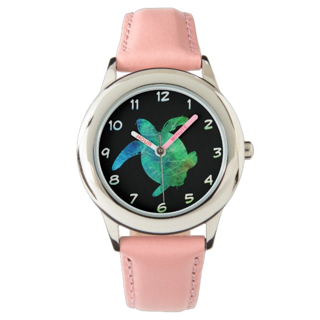 Sentinel für Meereslebewesen (mit Zahlen) Armbanduhr (Vorderseite)