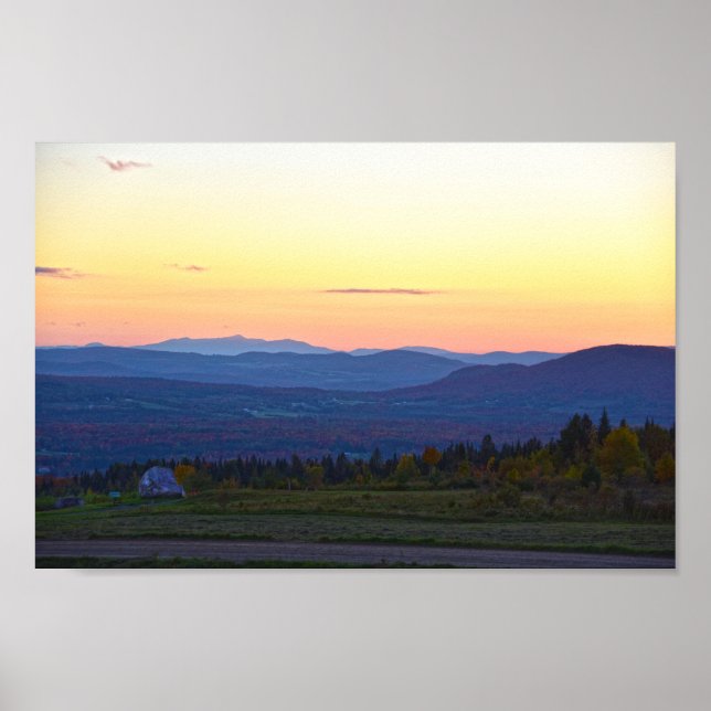 Sentinel Rock Vermont Sunset Poster (Vorne)