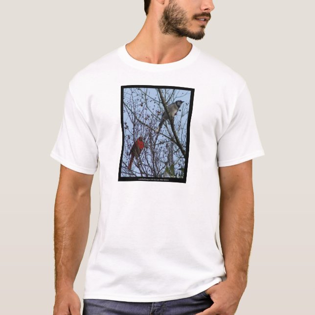 Sentinels Blue Jay und Kardinal von Lee Hiller T-Shirt (Vorderseite)
