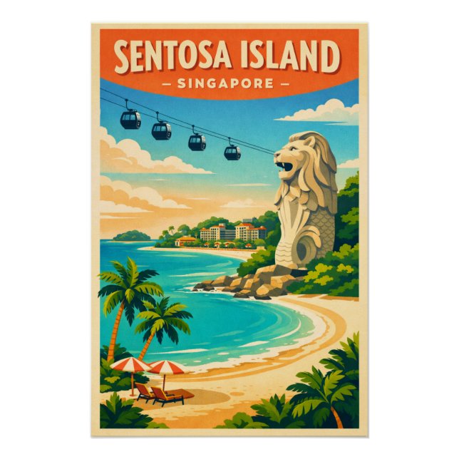 Sentosa Insel, Singapur Reise Poster (Vorderseite)