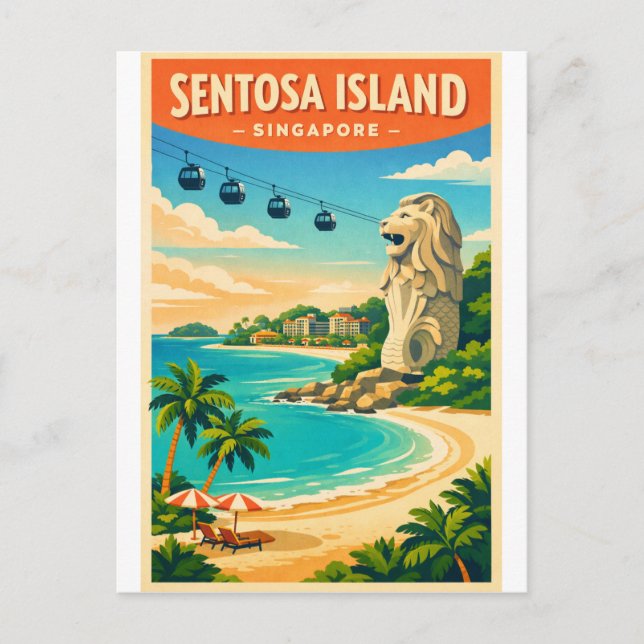 Sentosa Insel, Singapur Reise Postkarte (Vorderseite)
