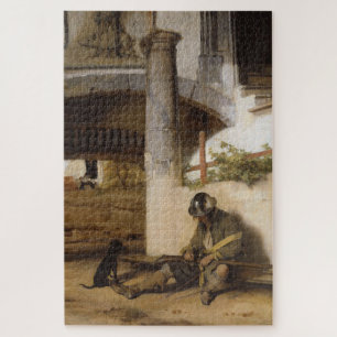 Sentry Guarding a Gate with his Pet Hund Puzzle