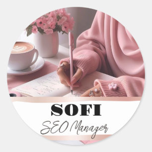 Seo Social Media Manager Instagram Coffee Runder Aufkleber
