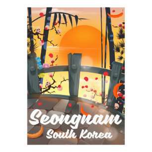Seongnam Südkorea Reiseplakat Fotodruck