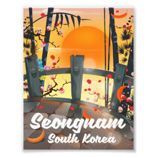 Seongnam Südkorea Reiseplakat Fotodruck