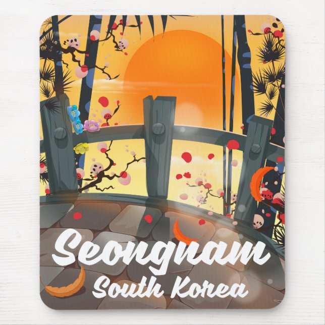 Seongnam Südkorea Reiseplakat Mousepad (Vorne)