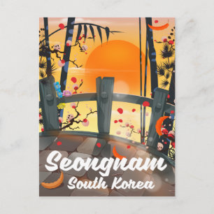 Seongnam Südkorea Reiseplakat Postkarte