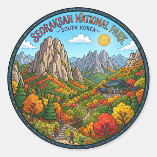 Seoraksan-Nationalpark Südkorea Runder Aufkleber
