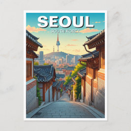 Seoul Bukchon Südkorea Sunset Postkarte