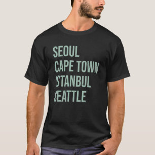 Seoul Cape Town Istanbul Seattle Retro Souvenir Gr T-Shirt
