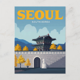 Seoul Gyeongbokgung Palace Vintage Art Postkarte