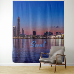 Seoul Hauptstadt South Korea City Skyline Wandteppich