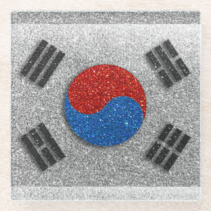 Seoul-Koreanische Flagge des südkoreanischen Glitz Glasuntersetzer