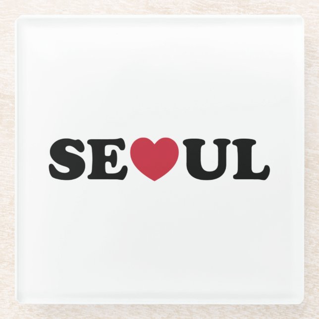 Seoul Liebe Heart Glasuntersetzer (Vorderseite)