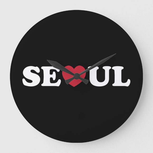 Seoul Liebe Heart Große Wanduhr (Vorderseite)