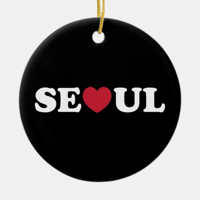Seoul Liebe Heart Keramik Ornament (Vorne)