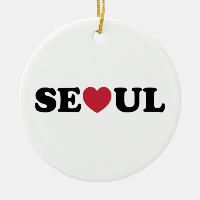 Seoul Liebe Heart Keramik Ornament (Vorne)