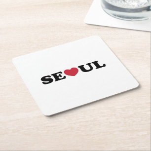 Seoul Liebe Heart Rechteckiger Pappuntersetzer