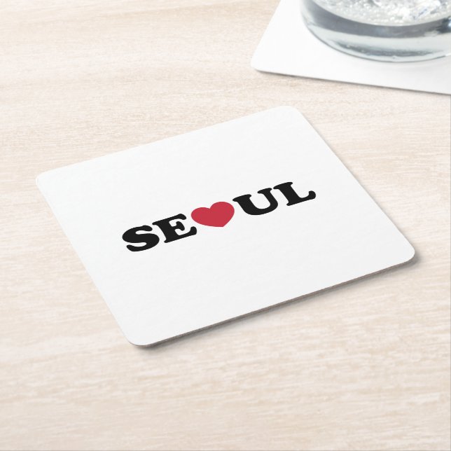 Seoul Liebe Heart Rechteckiger Pappuntersetzer (angewinkelt)