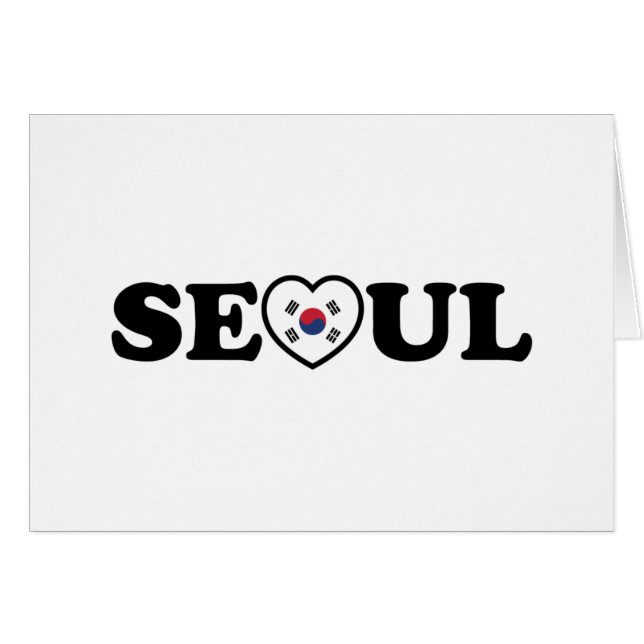 Seoul Liebe Heart Taegeukgi Flag Card (Vorderseite (Horizontal))