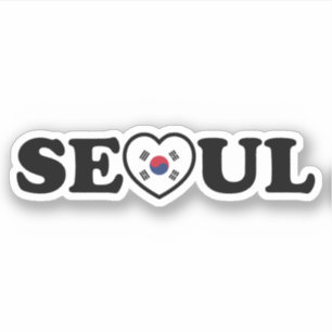 Seoul Liebe Herz Taegeukgi Flag Aufkleber