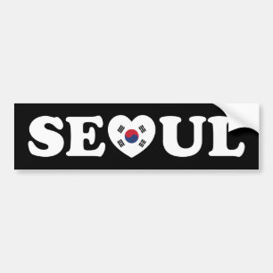 Seoul Liebe Herz Taegeukgi Flag Autoaufkleber