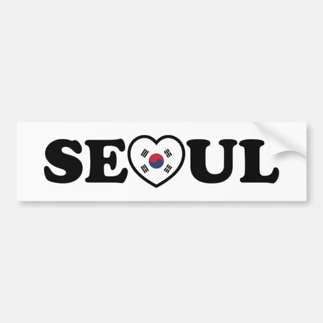 Seoul Liebe Herz Taegeukgi Flag Autoaufkleber (Vorne)