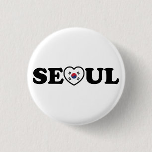 Seoul Liebe Herz Taegeukgi Flag Button