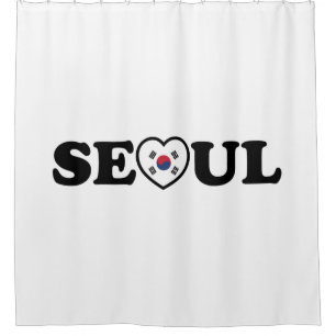 Seoul Liebe Herz Taegeukgi Flag Duschvorhang