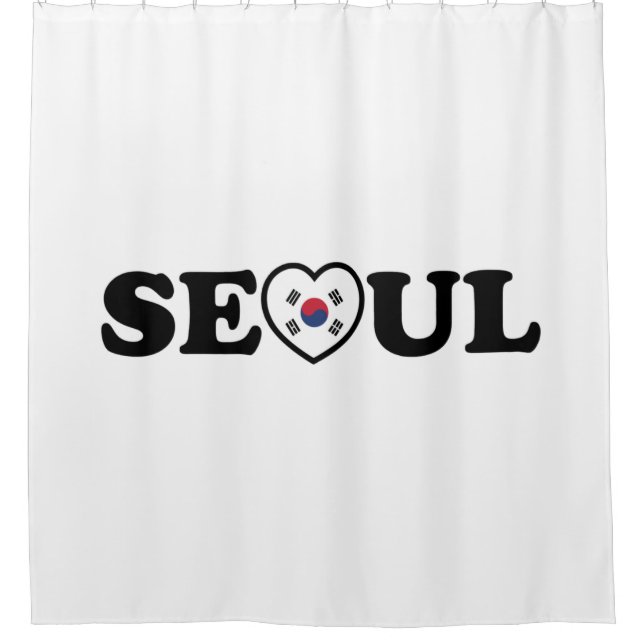 Seoul Liebe Herz Taegeukgi Flag Duschvorhang (Vorderseite)