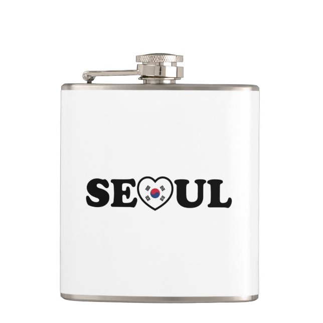 Seoul Liebe Herz Taegeukgi Flag Flachmann (Vorderseite)