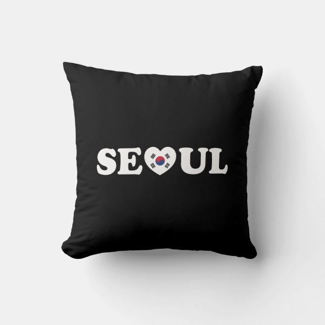 Seoul Liebe Herz Taegeukgi Flag Kissen (Vorderseite)