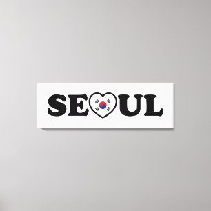 Seoul Liebe Herz Taegeukgi Flag Leinwanddruck