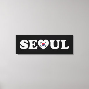 Seoul Liebe Herz Taegeukgi Flag Leinwanddruck
