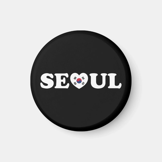Seoul Liebe Herz Taegeukgi Flag Magnet (Vorne)
