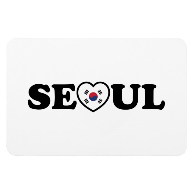 Seoul Liebe Herz Taegeukgi Flag Magnet (Horizontal)