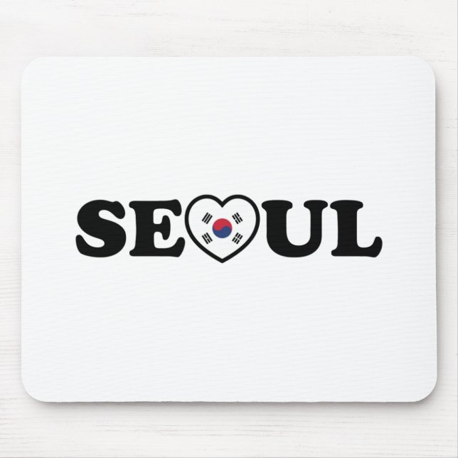 Seoul Liebe Herz Taegeukgi Flag Mousepad (Vorne)