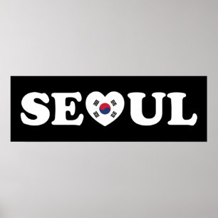 Seoul Liebe Herz Taegeukgi Flag Poster