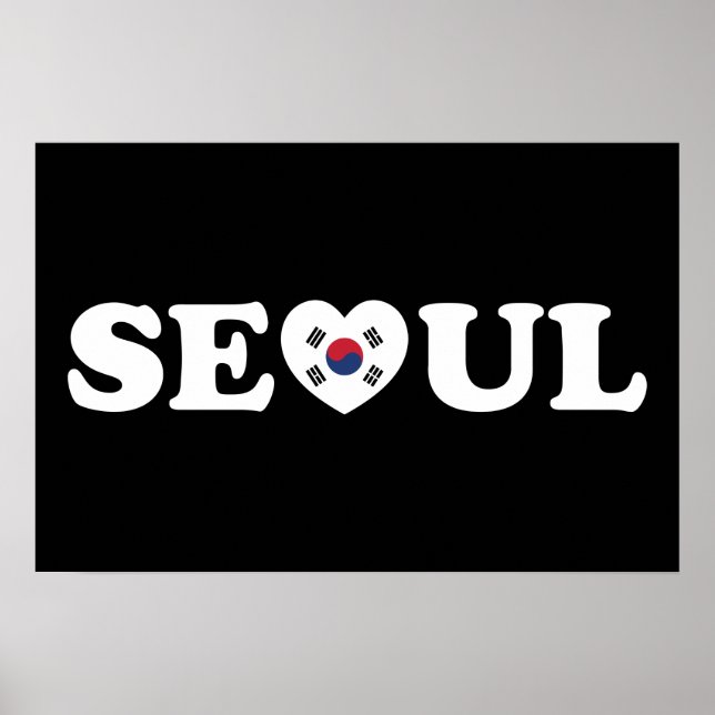 Seoul Liebe Herz Taegeukgi Flag Poster (Vorne)