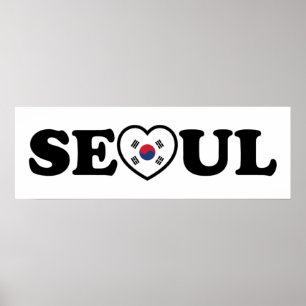 Seoul Liebe Herz Taegeukgi Flag Poster