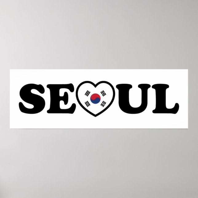 Seoul Liebe Herz Taegeukgi Flag Poster (Vorne)