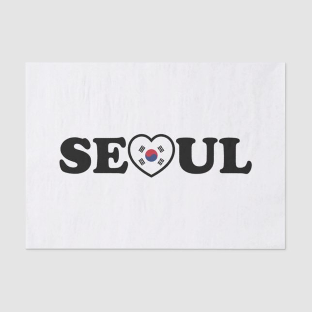Seoul Liebe Herz Taegeukgi Flag Seidenpapier (Vorderseite)