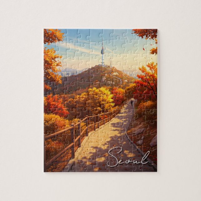 Seoul Namsan Südkorea Herbst Puzzle (Vertikal)