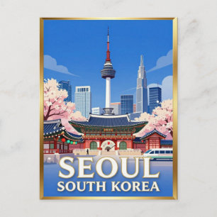 Seoul Palast Skyline Südkorea Postkarte