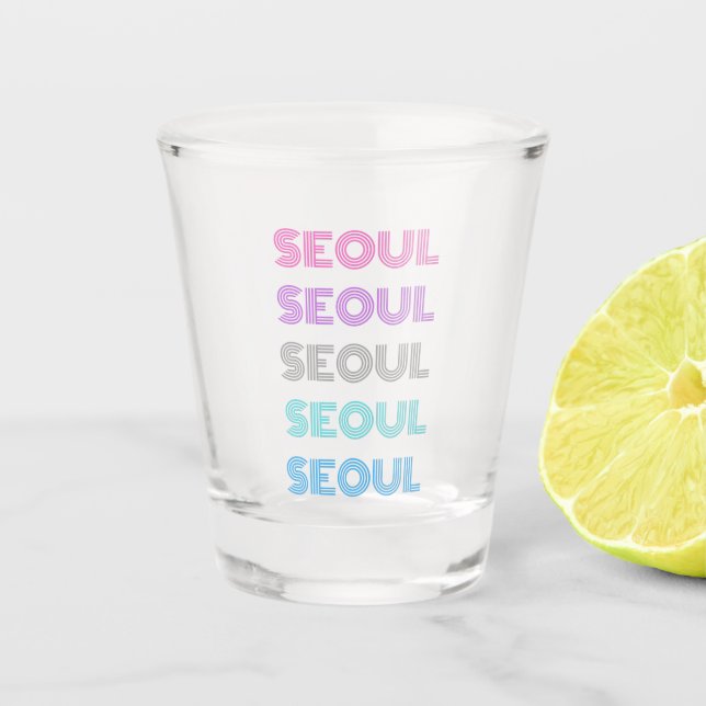 SEOUL RAINBOW SOJU SCHNAPSGLAS (Vorderseite)