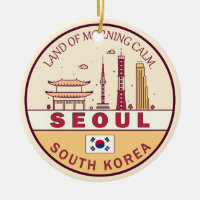 Seoul South Korea City Skyline Emblem