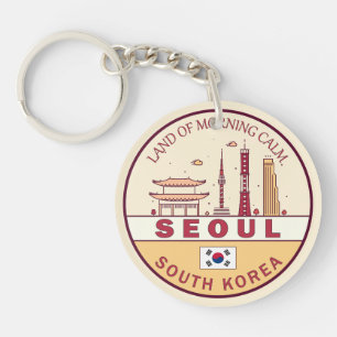 Seoul South Korea City Skyline Emblem Schlüsselanhänger